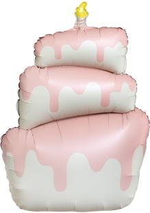 Шар (37''/94 см) Фигура, Торт, Розовый, Сатин, 1 шт.