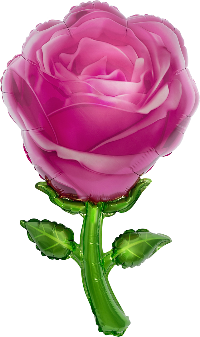 Шар (32''/81 см) Цветок, Роза, Розовый, 1 шт.