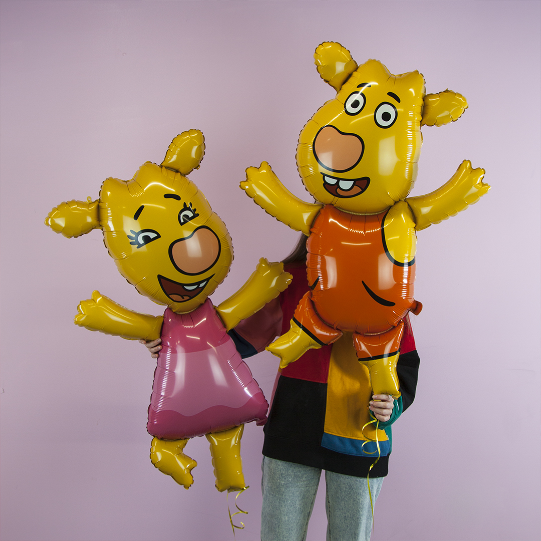 Шар (52''/132 см) Фигура, Оранжевая корова, Зоя, 1 шт. в уп.