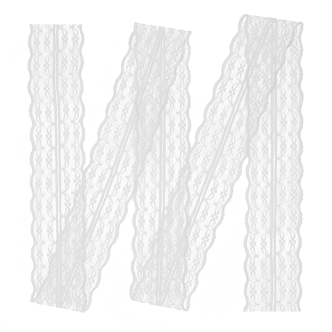Декоративная лента (4,5 см*10 м) Широкое Кружево, Белый, 1 шт.