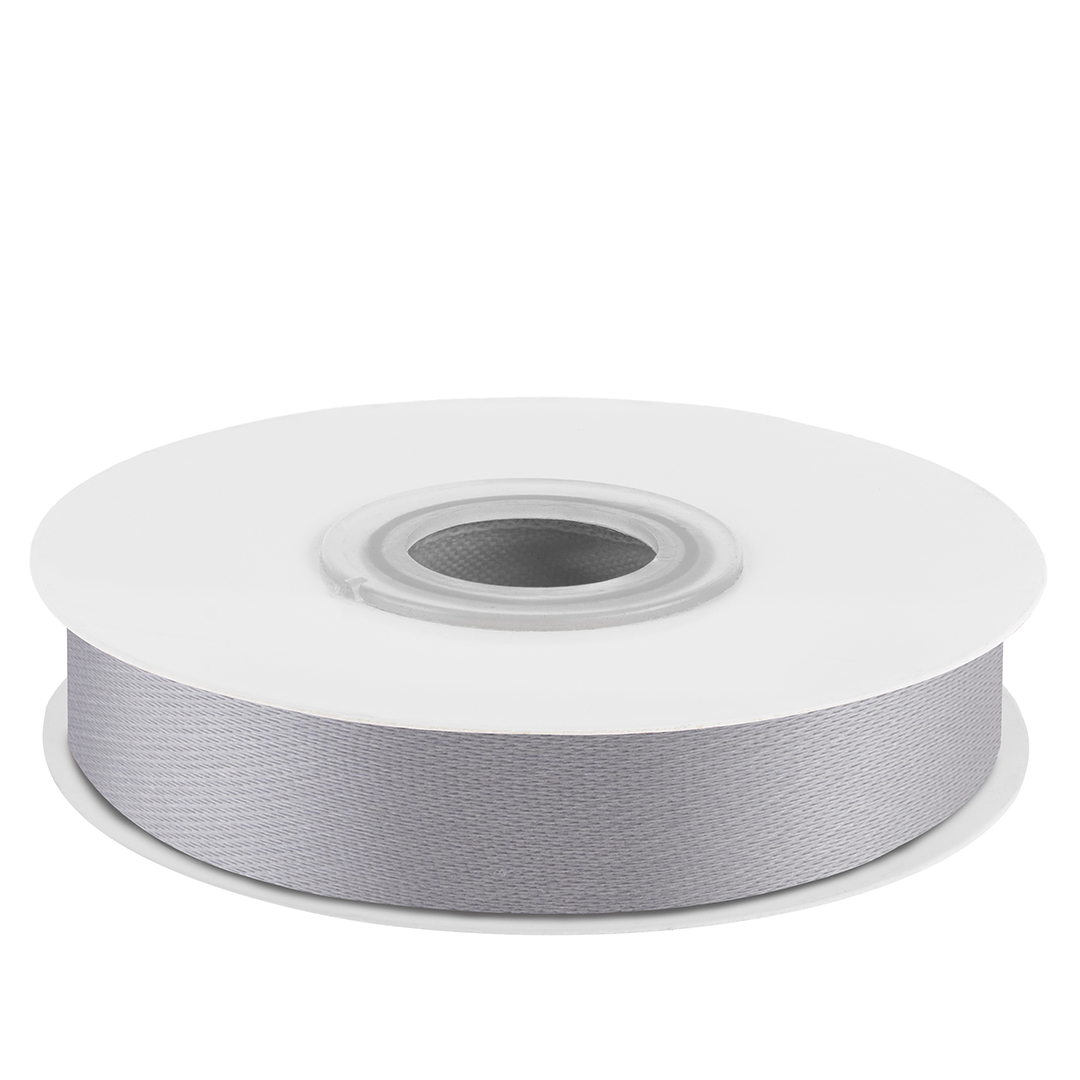 Лента атласная (1,2 см*22,85 м) Серебро, 1 шт.