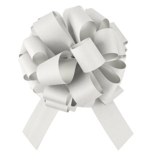 Бант Шар, Серебро, Глиттер, с блестками, 36 см, 1 шт. в упак. 