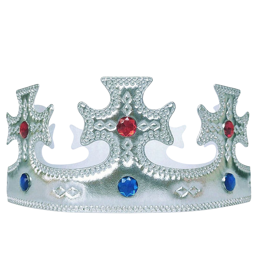 Корона тканевая, Монарх, Серебро, 1 шт. 