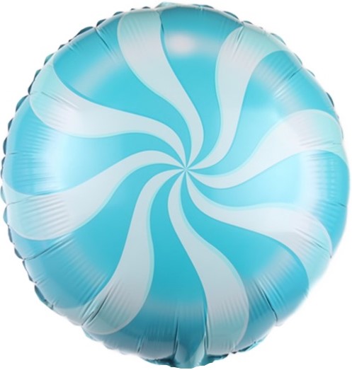 Шар (18''/46 см) Круг, Леденец, Голубой, 1 шт.