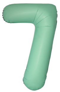 Шар (40''/102 см) Цифра, 7 Slim, Мятный, Матовый, 1 шт. в уп.