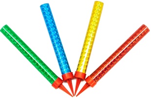 Свеча Фонтан для торта, 35 сек, Ассорти, 10 см, 4 шт.