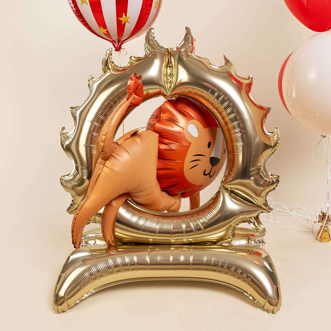 Шар 3D (44''/112 см) Фигура на подставке, Цирк, Смелый лев, 1 шт. в уп.