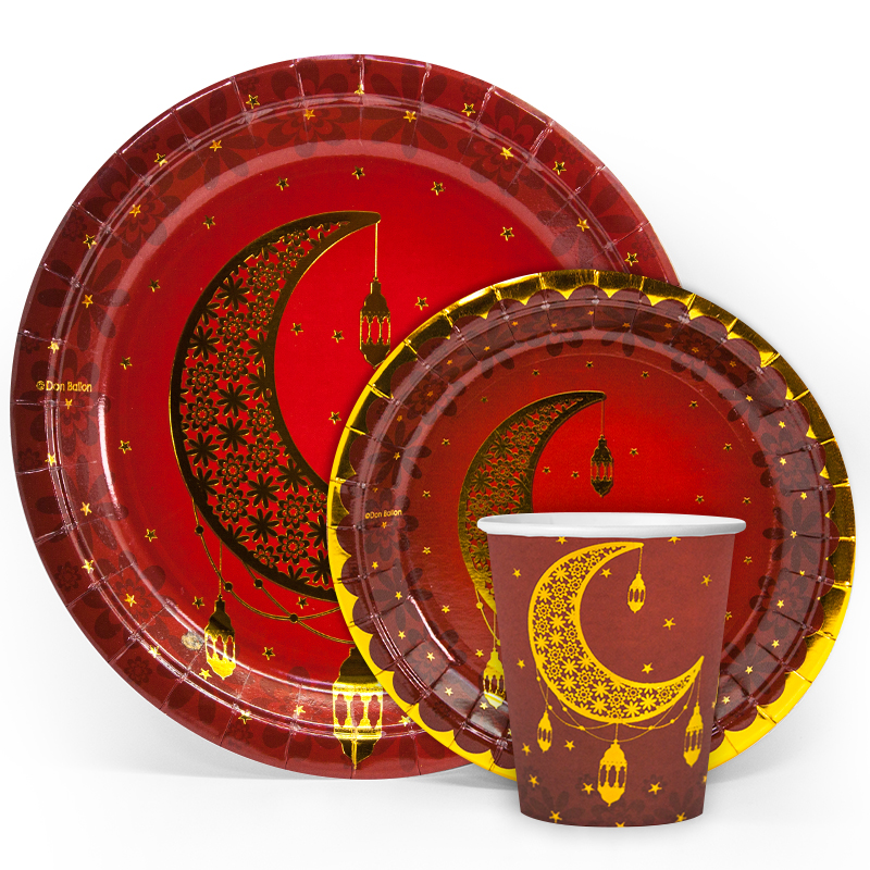 Тарелки (7''/18 см) Восточная сказка, Гранат, Металлик, 6 шт.