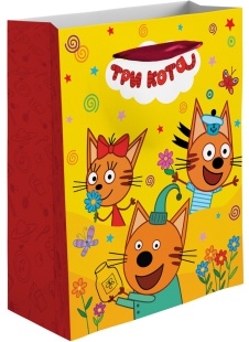 Пакет подарочный, 210гр, Три Кота, Летний день, 23*18*10 см, 1 шт.