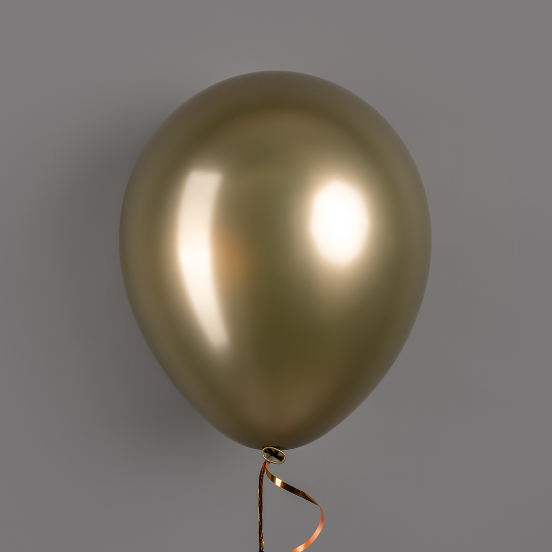 Шар (12''/30 см), Ретро, Винтажное золото, хром, 50 шт.