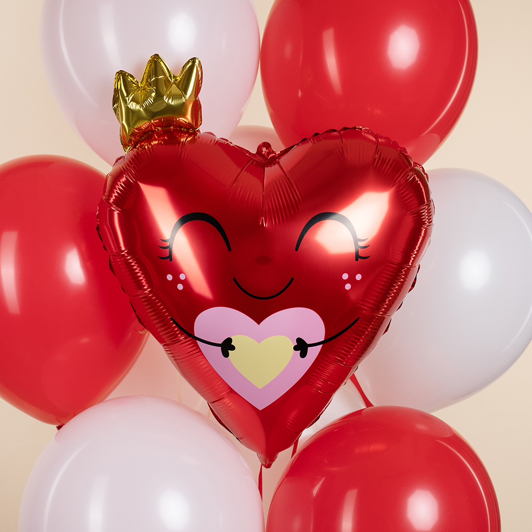 Шар (25''/64 см) Сердце, Влюбленные глазки, 1 шт. в уп.
