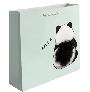 Пакет подарочный, 210гр, Пушистые хвостики, Дизайн №3, 26*32*11 см, 1 шт.