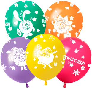 Шар (12''/30 см) Смешарики, Ассорти, пастель, 5 ст, 25 шт.