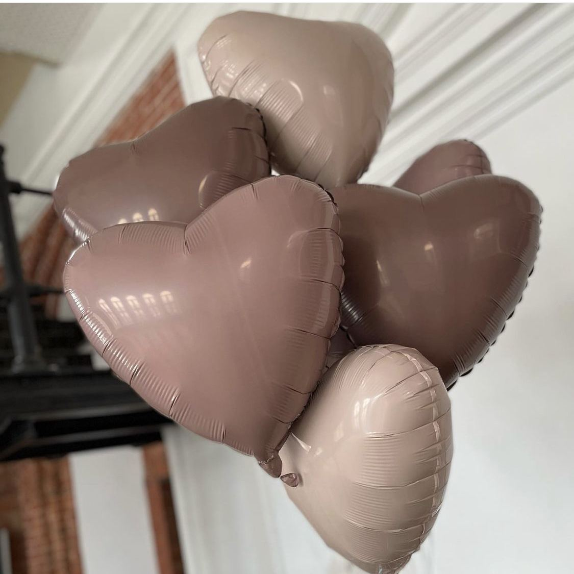 Шар (19''/48 см) Сердце, Мистик, Кофе Латте, Сатин, 1 шт.
