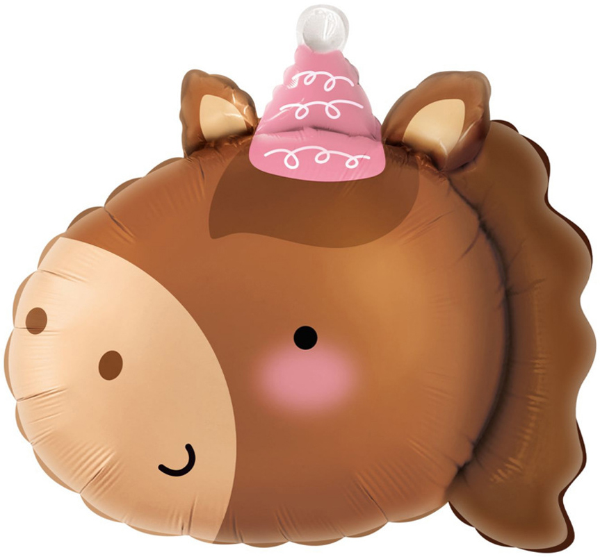 Шар (25''/64 см) Фигура, Лошадка в колпачке, 1 шт.