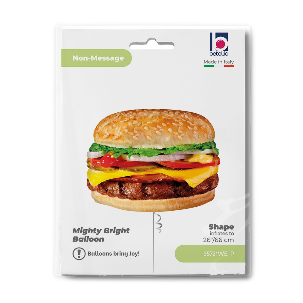 Шар (26''/66 см) Фигура, Чизбургер, 1 шт. в уп.
