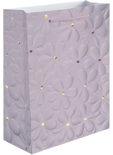 Пакет подарочный, 210гр, Цветочная элегантность, Дизайн №3, Металлик, 42*31*12 см, 1 шт.