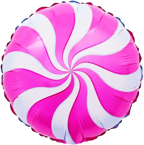 Шар (18''/46 см) Круг, Леденец, Фуше/Голубой, 1 шт.