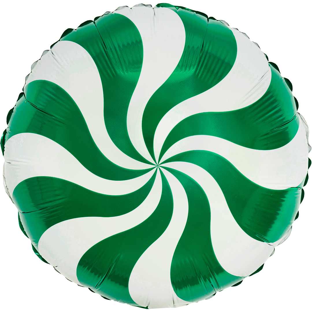 Шар (18''/46 см) Круг, Леденец, Зеленый, 1 шт.