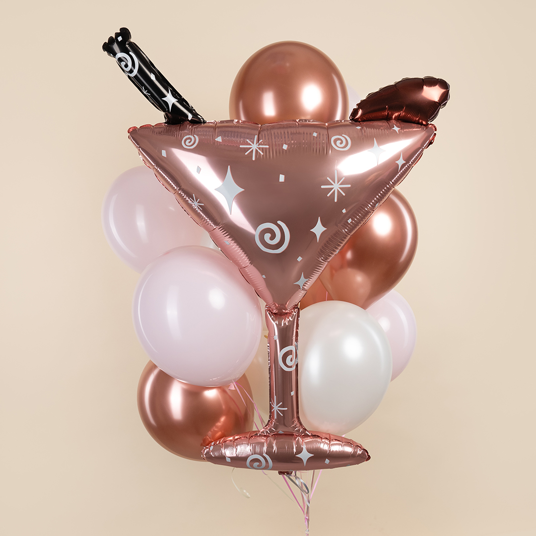 Шар (44''/112 см) Фигура, Бокал Мартини, Розовый, 1 шт.