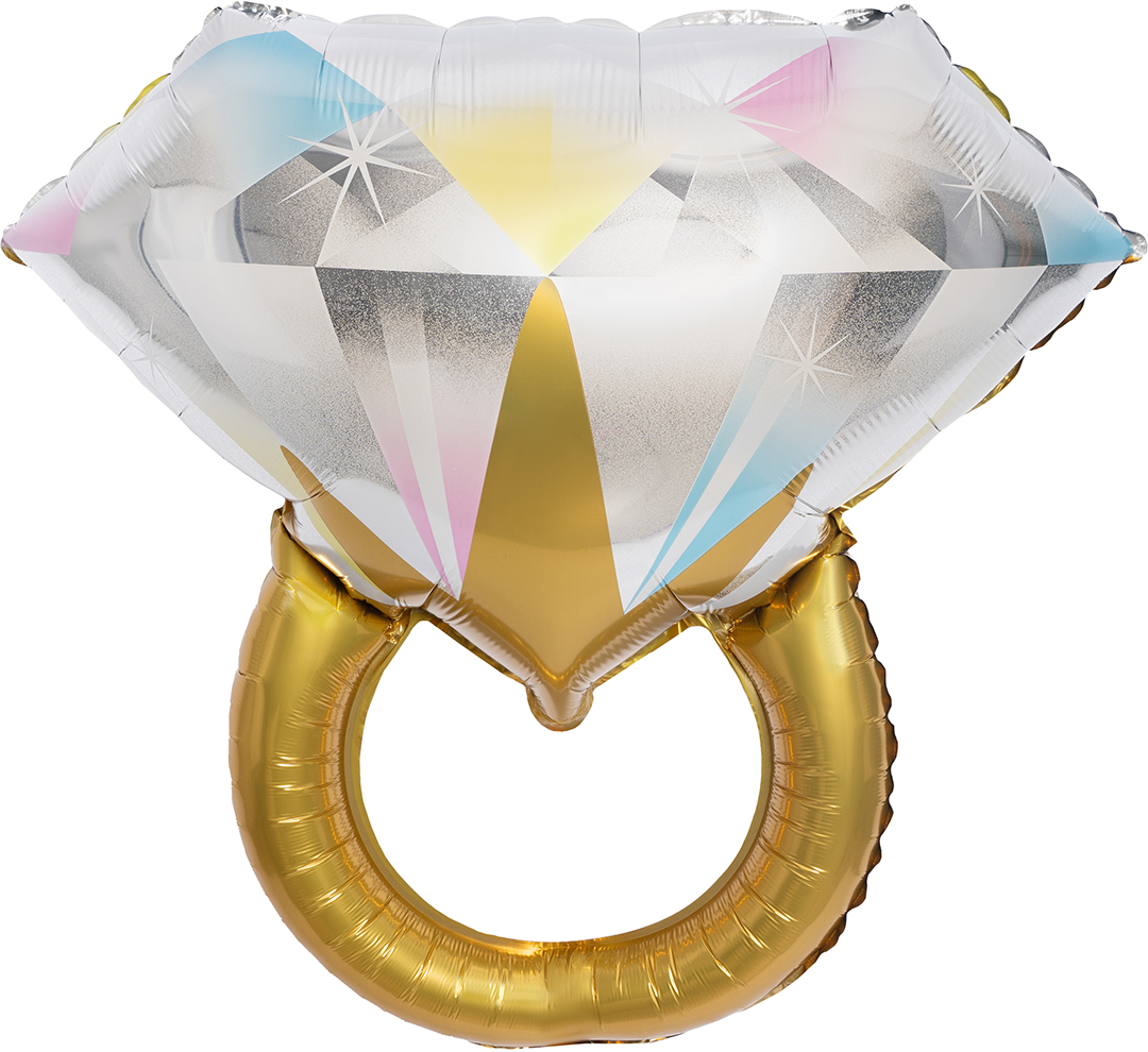 Шар (27''/69 см) Фигура, Кольцо с бриллиантом, Золото, 1 шт.