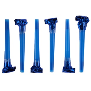 Карнавальные язычки гудки, Шумчики, Синий, 11 см, 6 шт. в упак. 