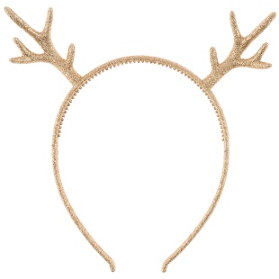 Ободок, Оленьи рожки, Шампань, с блестками, 1 шт. 