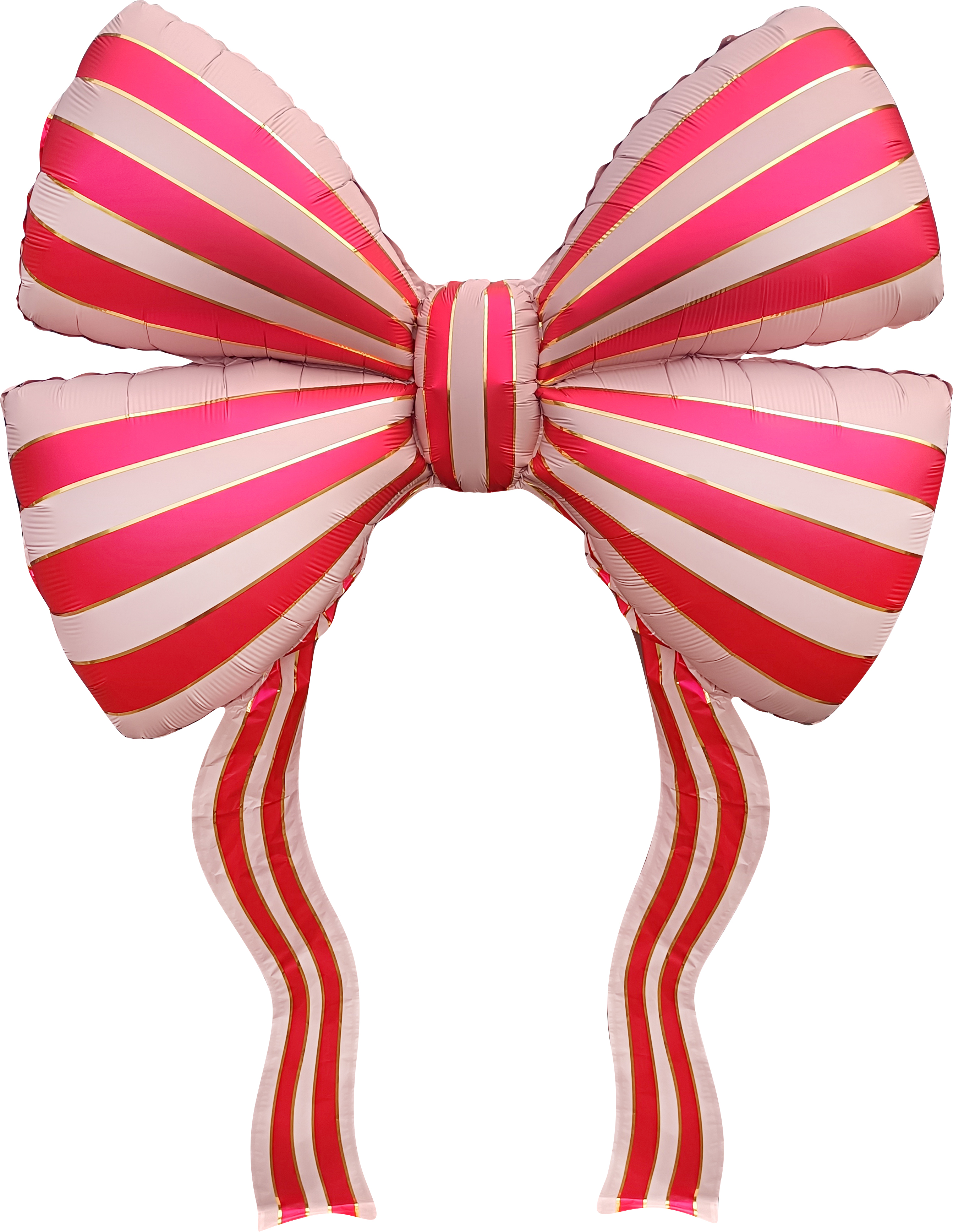 Шар (60''/152 см) Фигура, Бант, Стильные полоски, Красный, 1 шт.