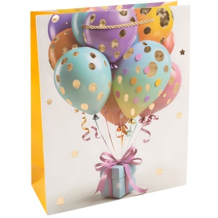 Пакет подарочный, 210гр, Множество шаров, Дизайн №2, Металлик, 32*26*10 см, 1 шт.