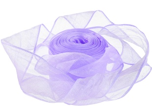 Лента органза (4 см*9,14 м) Нежная грация, Сиреневый, 1 шт.