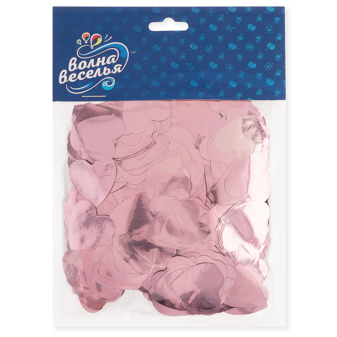 Конфетти фольга Сердце, Розовое Золото, Металлик, 2,5 см, 50 г.