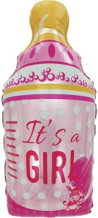 Шар (30''/76 см) Фигура, Бутылочка для малышки, Розовый, 1 шт.