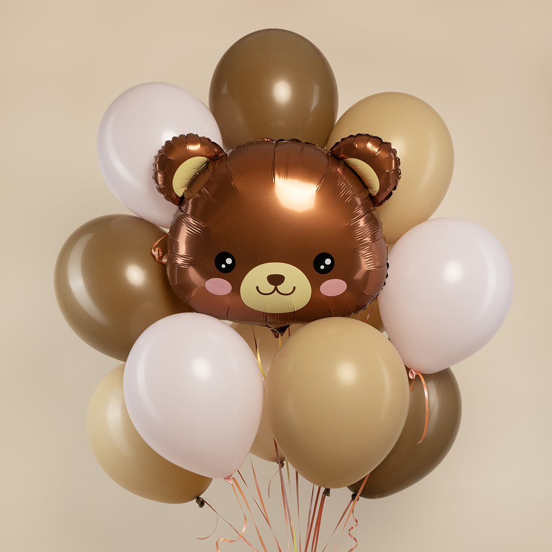 Шар (24''/61 см) Фигура, Голова, Милый медведь, 1 шт.