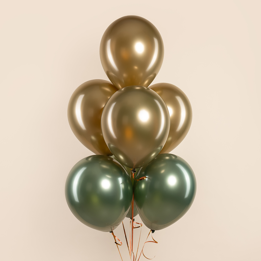 Шар (12''/30 см), Ретро, Винтажное золото, хром, 50 шт.