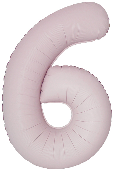 Шар (40''/102 см) Цифра, 6 Slim, Пыльная роза, Сатин, 1 шт. в уп.