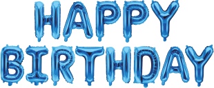 Набор шаров-букв (16''/41 см) Мини-Надпись "Happy Birthday", Синий, 1 шт. в уп.