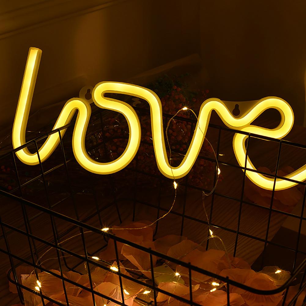 Световая надпись Love, 13*35 см. Теплый белый, 1 шт.