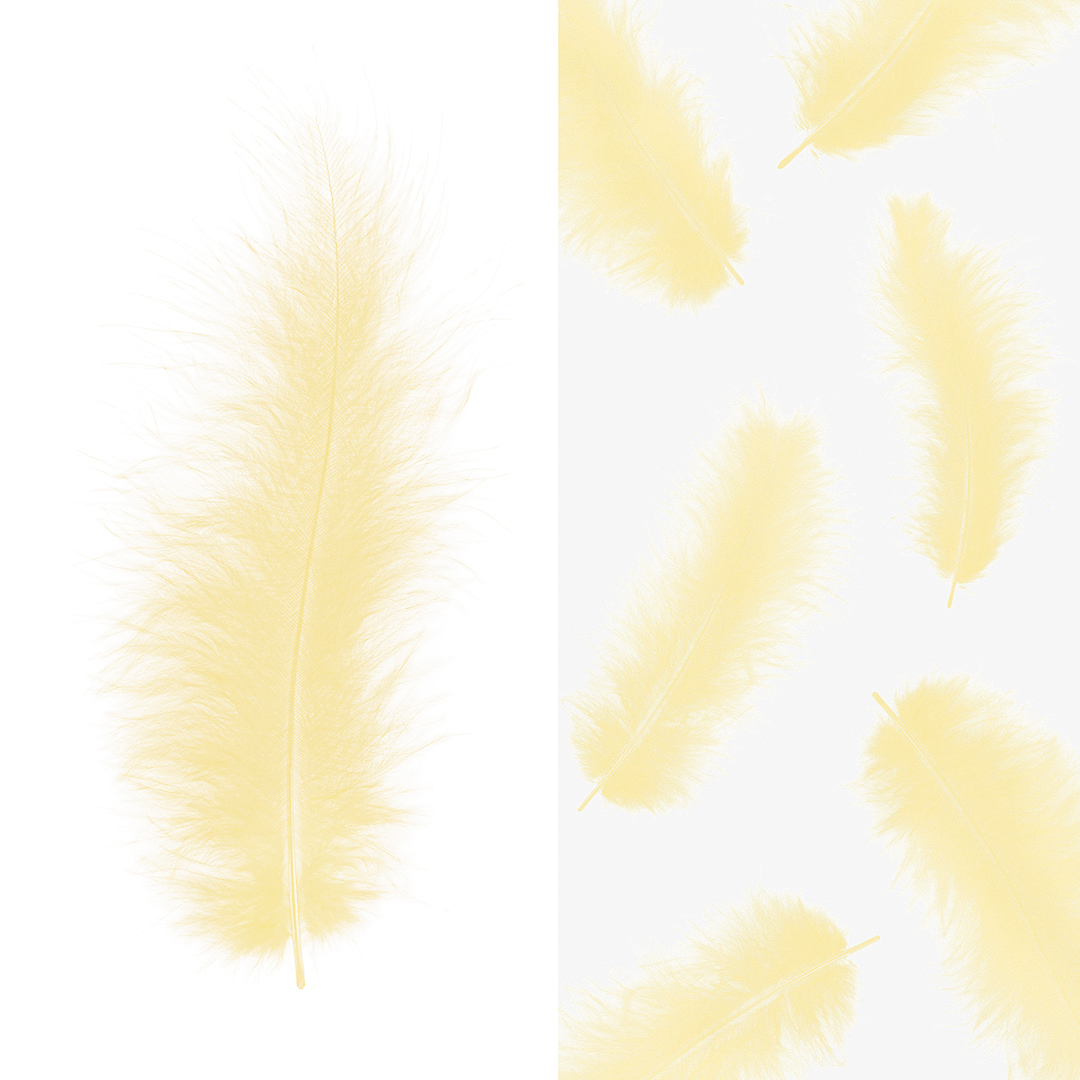 Перья, Премиум, Кремовый, 12-15 см, 30 шт.