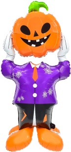 Шар 3D (61''/155 см) Фигура на подставке, Джек Тыква, 1 шт. в уп.