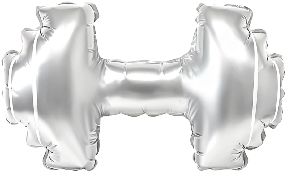 Шар (37''/94 см) Фигура, Гантель, Серебро, 1 шт.