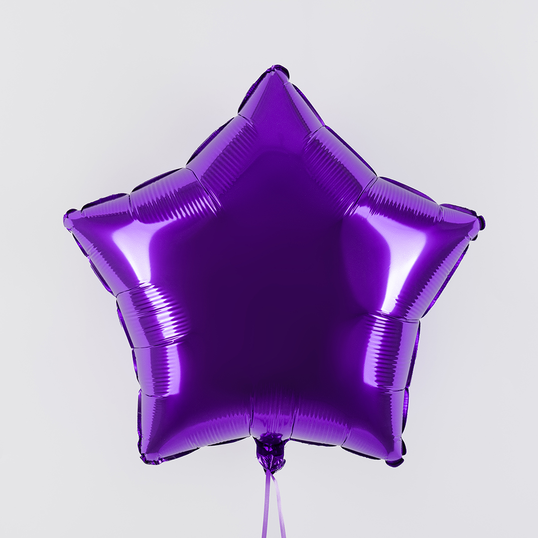 Шар (18''/46 см) Звезда, Королевский пурпур, 1 шт.