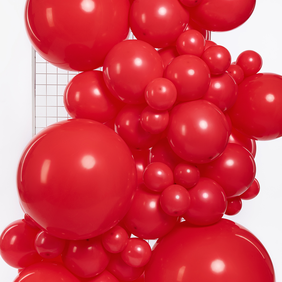 Шар (5''/13 см), Красный, пастель, 100 шт.