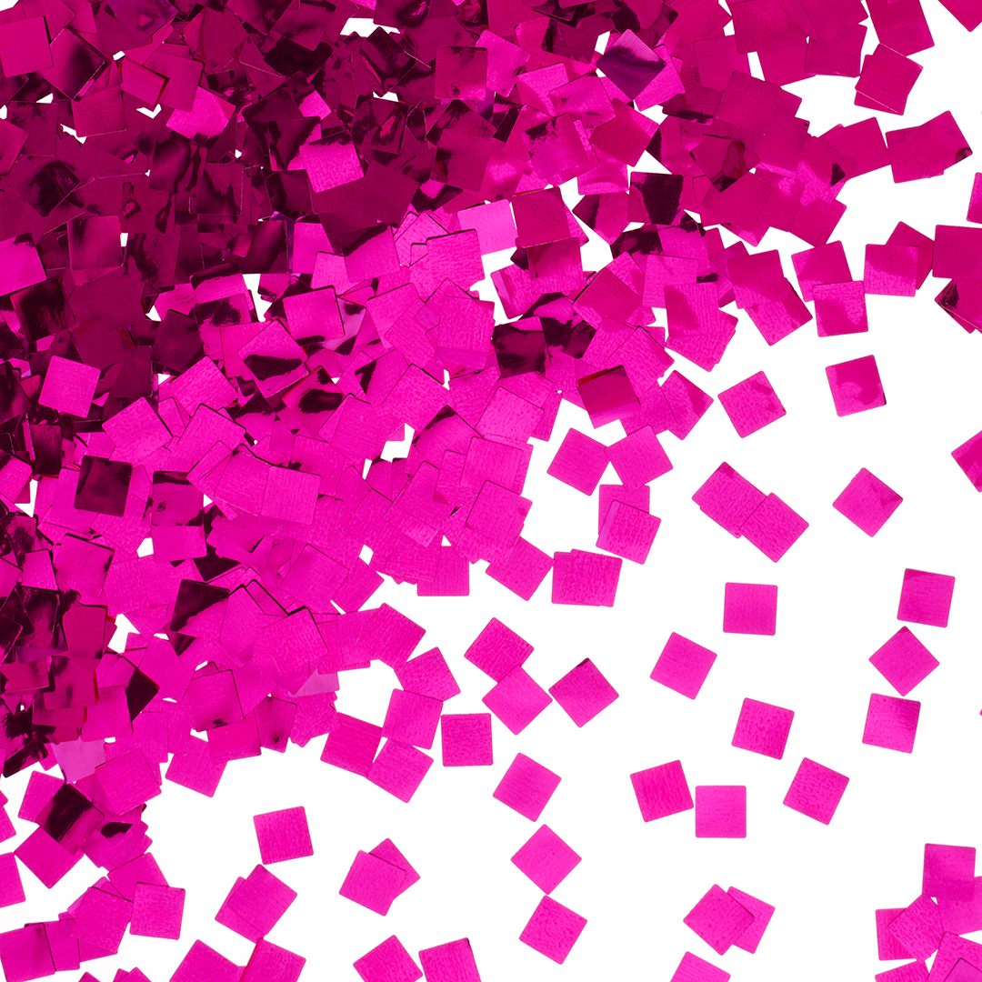 Конфетти фольга Квадрат, Фуксия, Металлик, 1 см, 50 г.