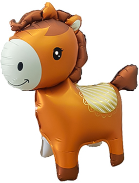 Шар (25''/64 см) Фигура 3D, Лошадка, Коричневый, 1 шт.