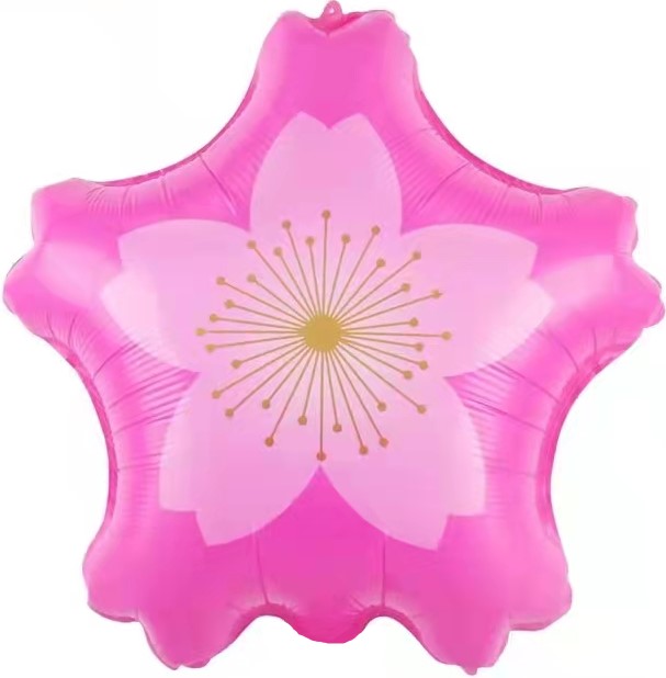 Шар (22''/56 см) Цветок, Сакура, Ярко-розовый, 1 шт.