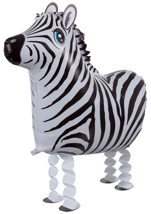 Шар 3D (26''/66 см) Ходячая Фигура, Зебра, 1 шт.
