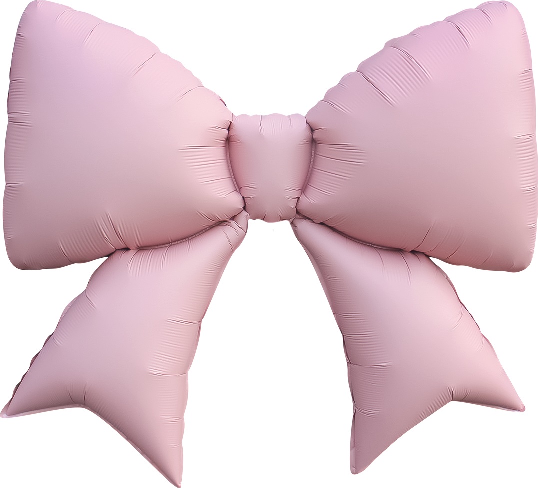 Шар (39''/99 см) Фигура, Бант, Розовый, Сатин, 1 шт.