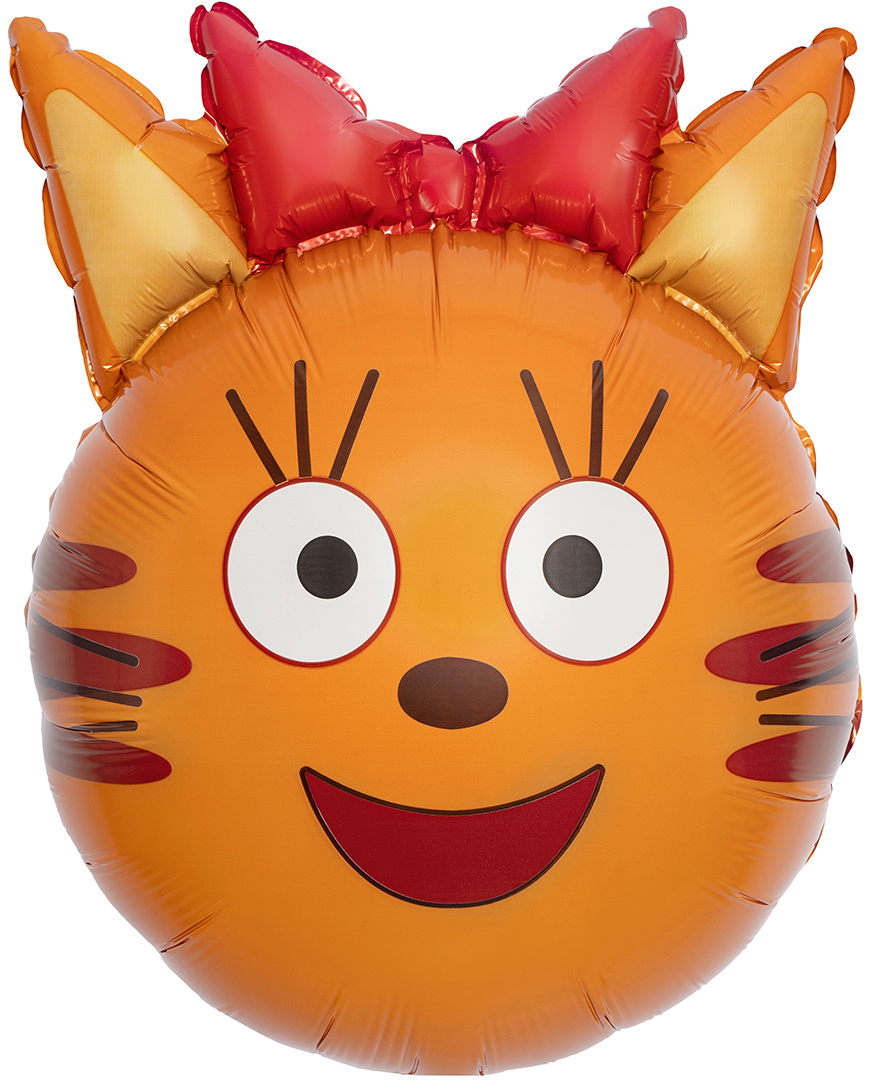 Шар (19''/48 см) Фигура, Голова, Три Кота, Карамелька, 1 шт.