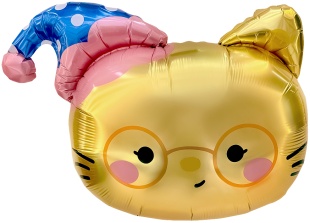 Шар (29''/74 см) Фигура, Котенок в колпачке, 1 шт.