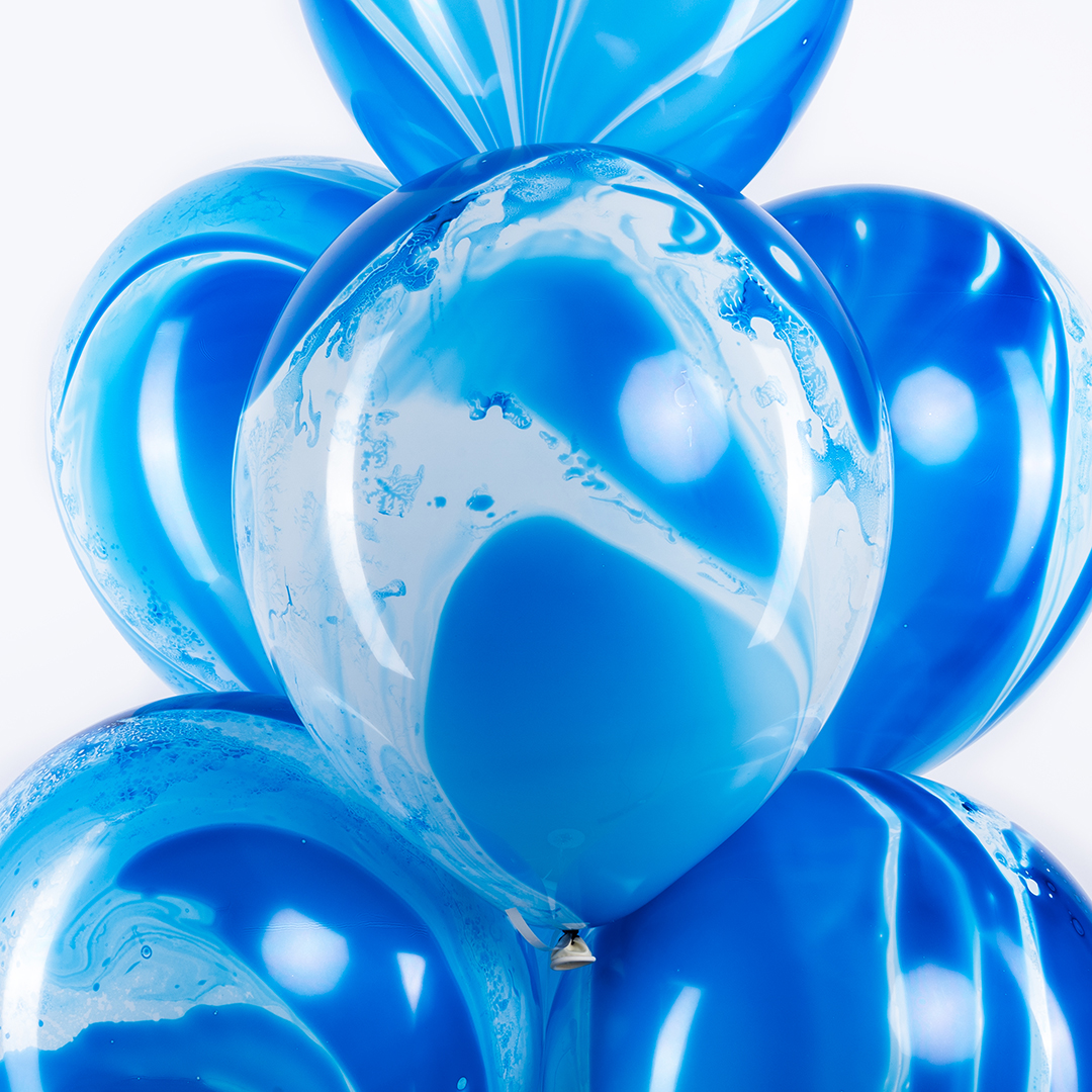 Шар (12''/30 см), Голубой, агат, 50 шт.
